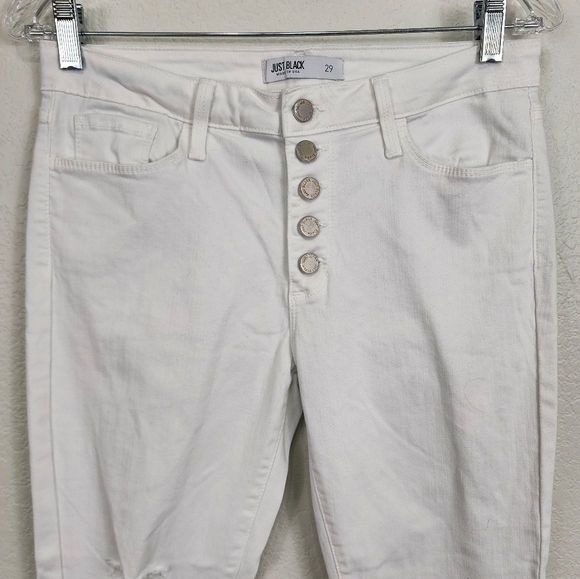 Just Black Skinny White High Waist Jeans Size 29 - Picture 3 of 13